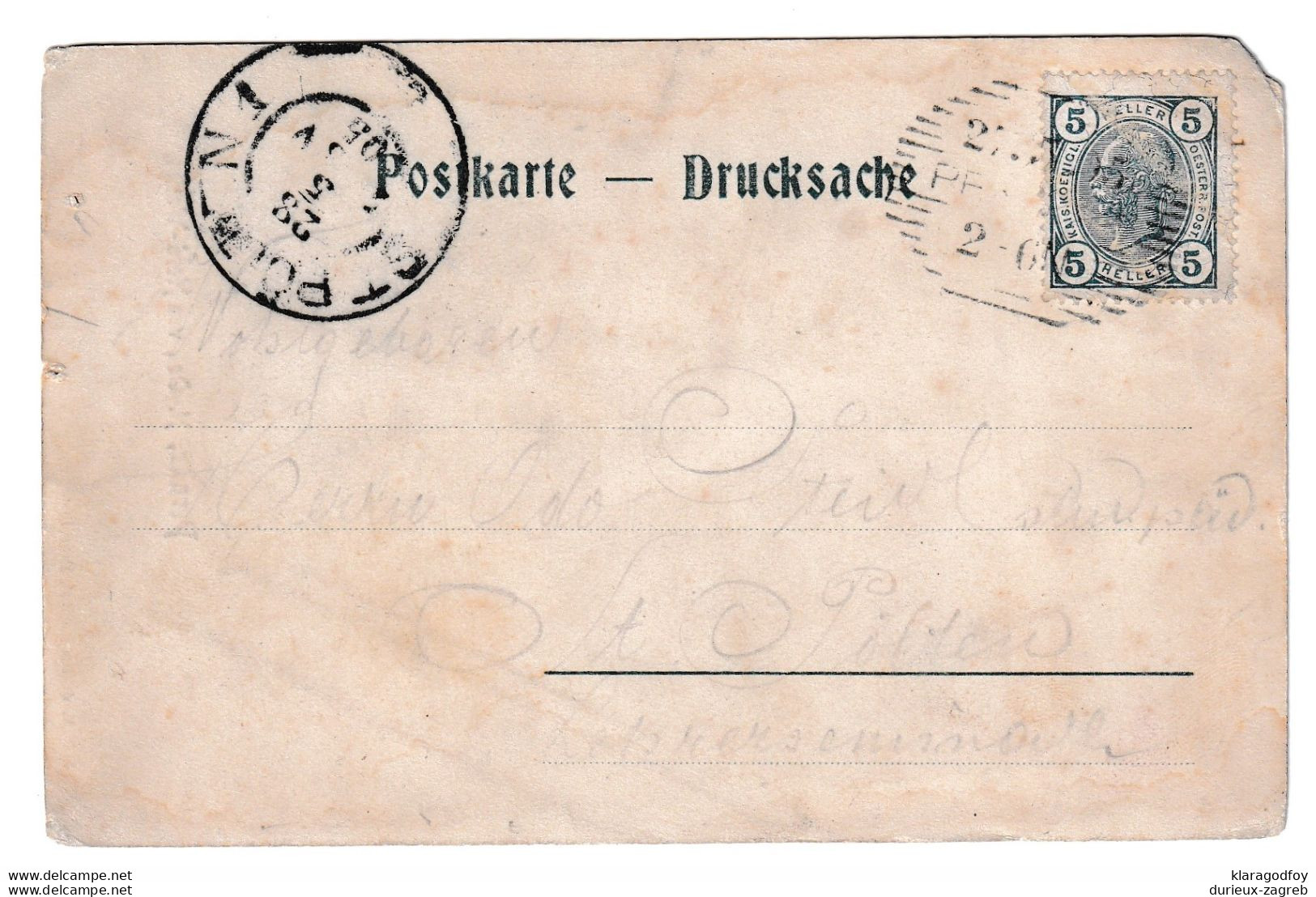 Pernitz Old Postcard Posted 1905 To St. Pölten B210220 - Pernitz