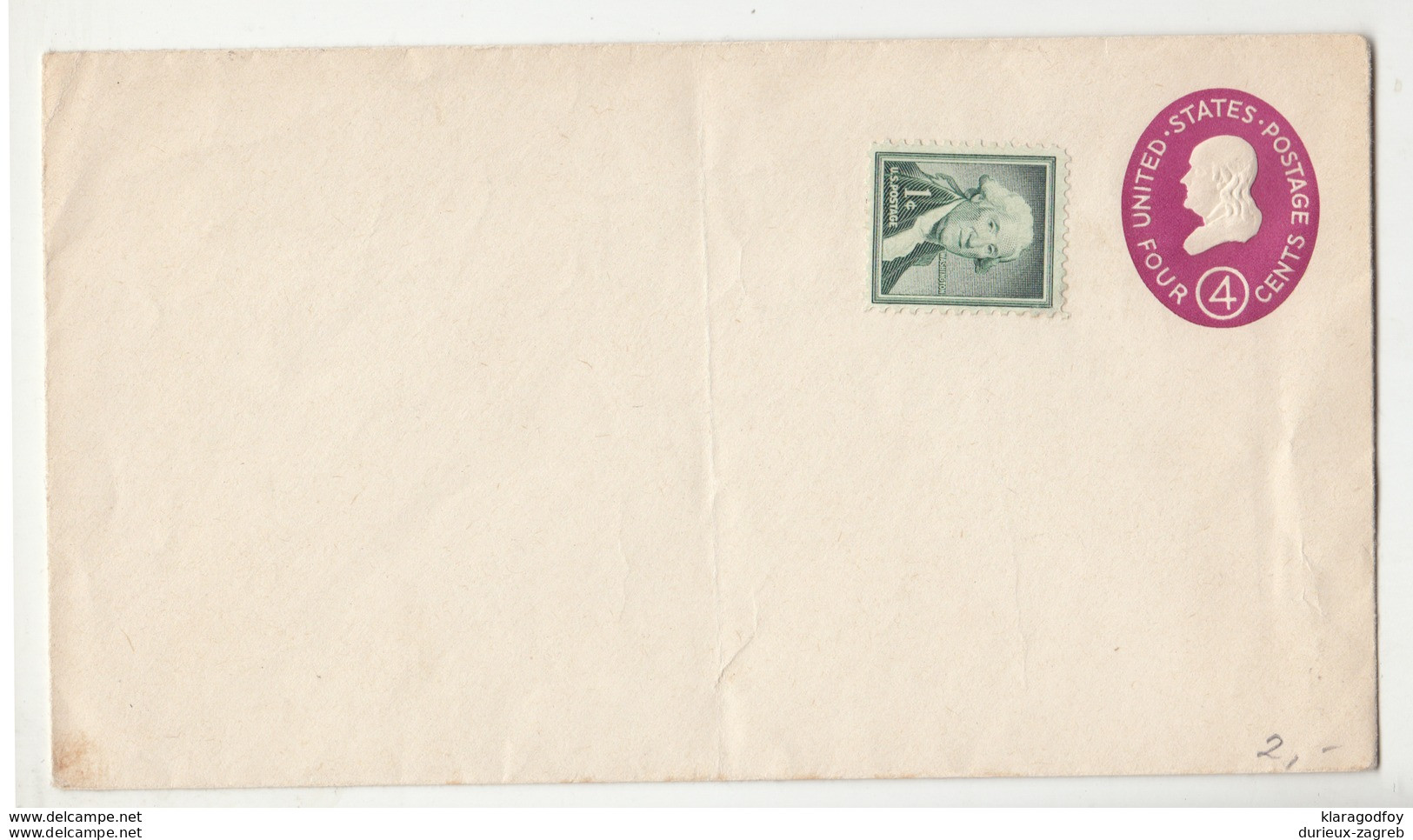 US, Postal Stationery Letter Cover Unused 1950's B190601 - 1941-60