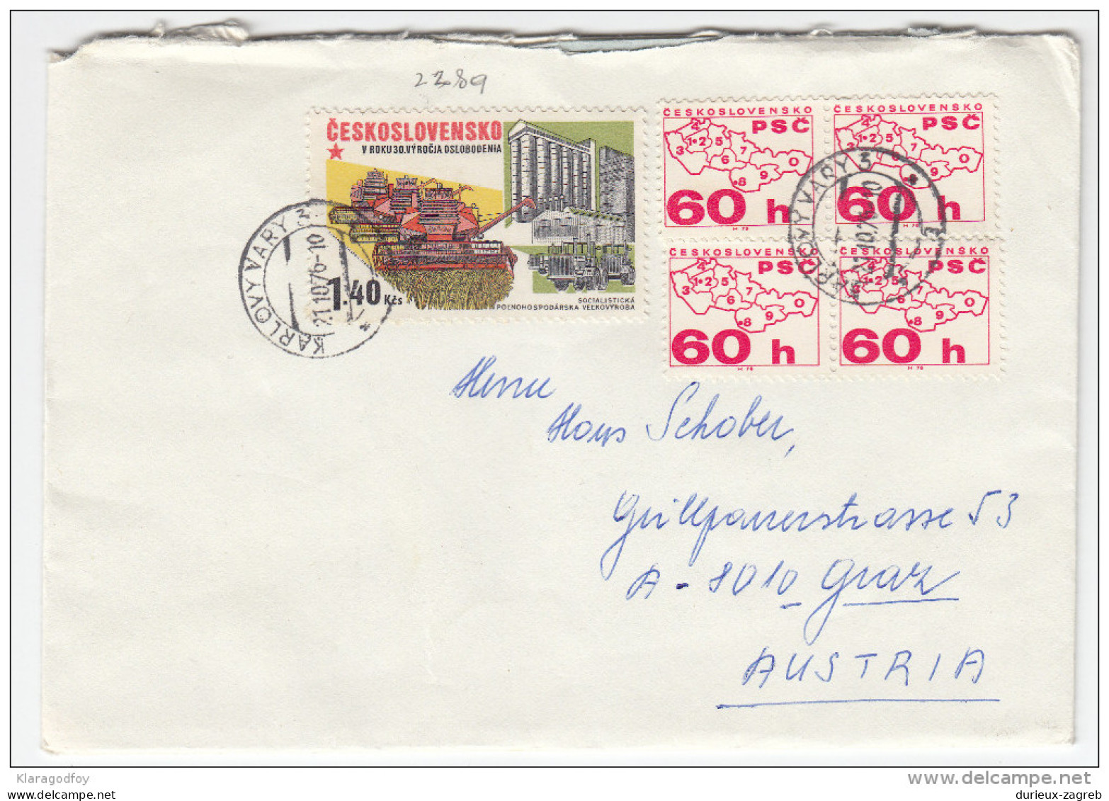 Industries Stamps Travelled 1976 Czechoslovakia To Austria Bb160429 - Usines & Industries