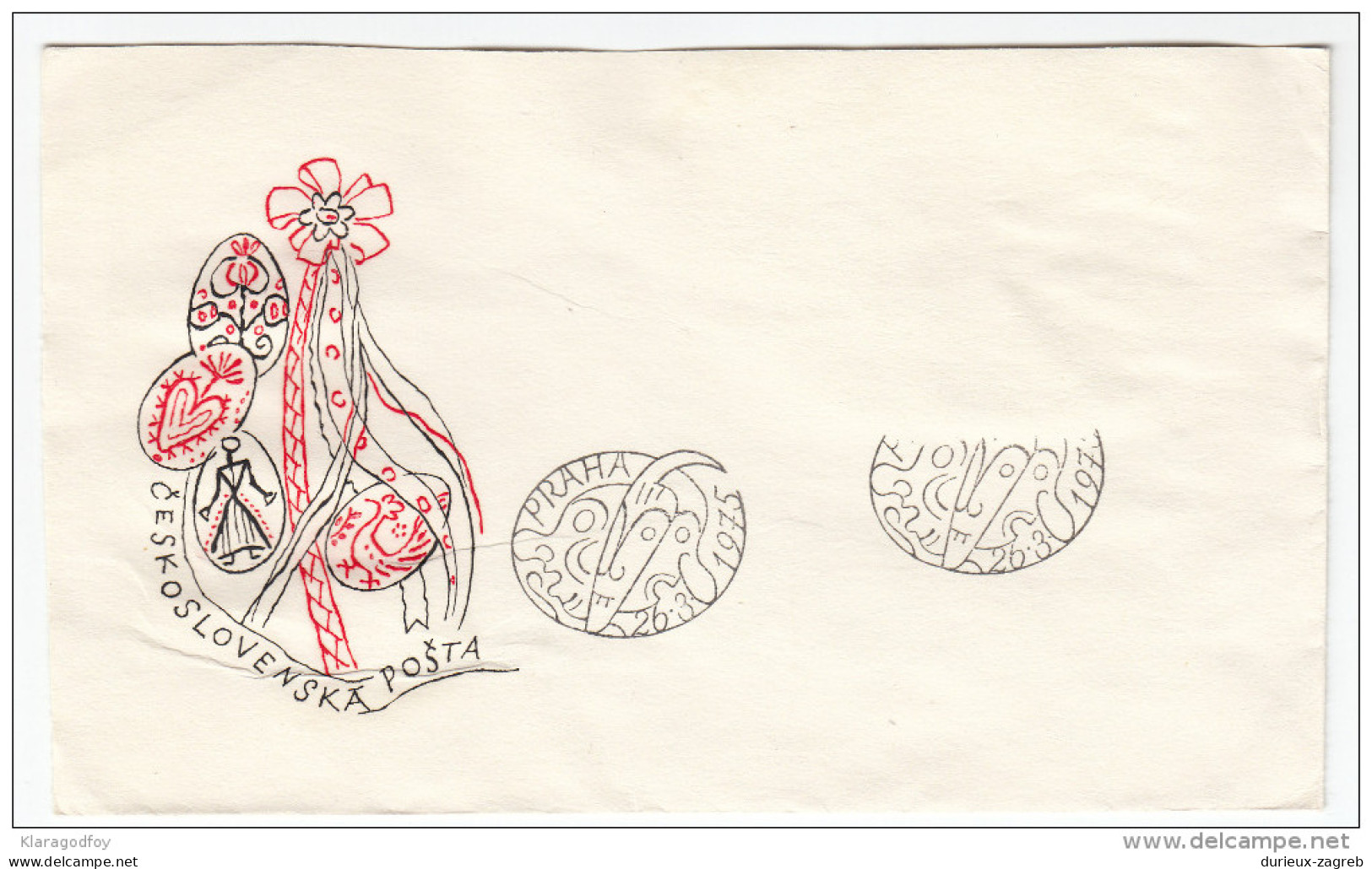 Easter FDC Not Travelled 1975 Czechoslovakia Bb160429 - FDC