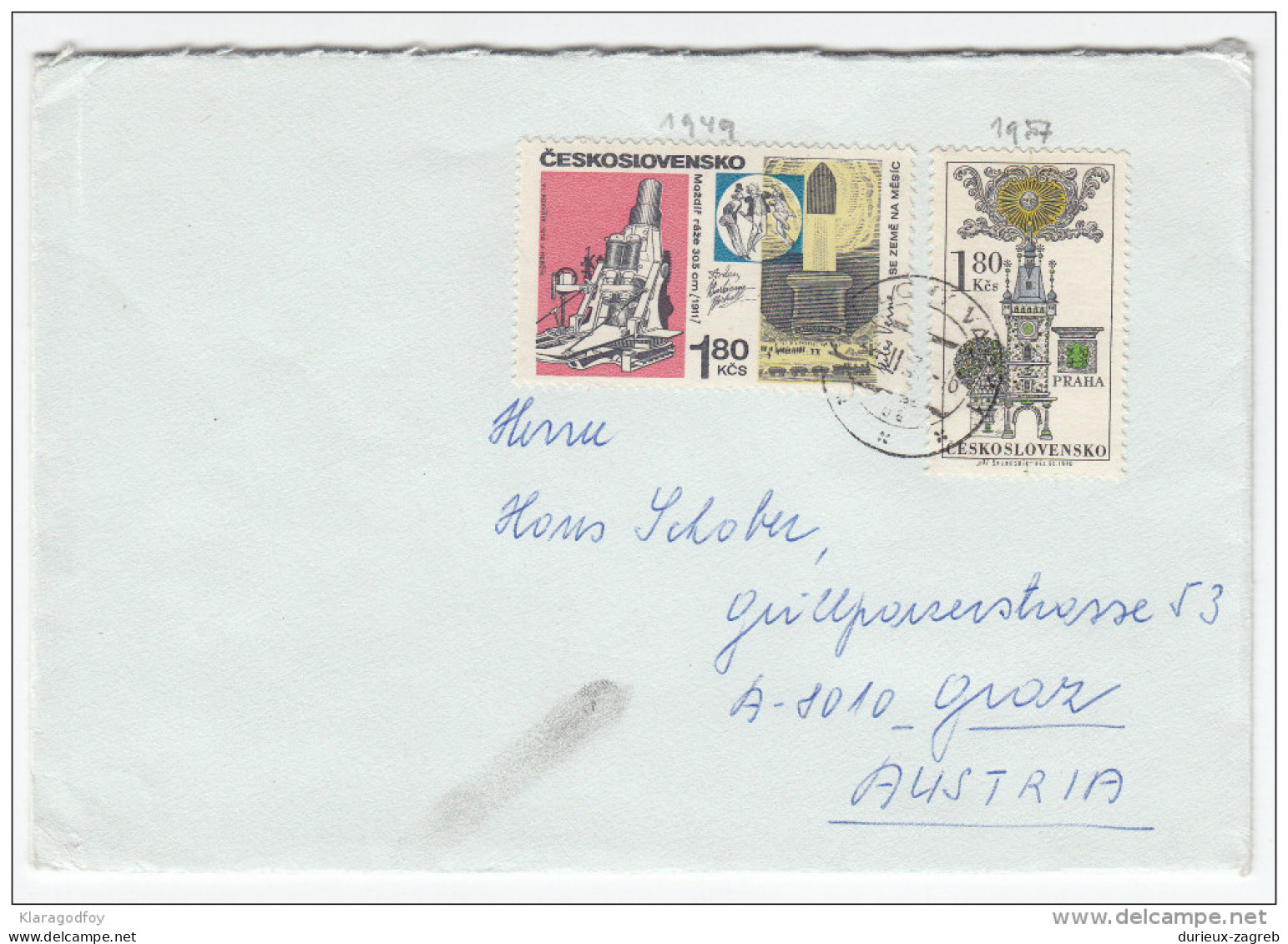 Space Stamps Travelled 197? Czechoslovakia To Austria Bb160429 - Sonstige & Ohne Zuordnung