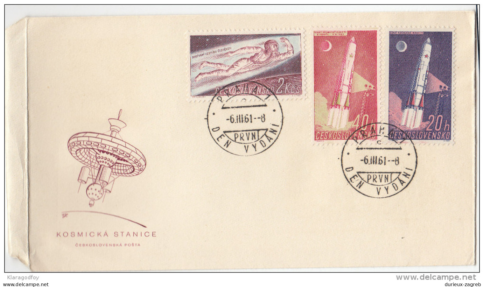 Space Stamps Travelled 1961 Czechoslovakia To ? Bb160429 - Sonstige & Ohne Zuordnung