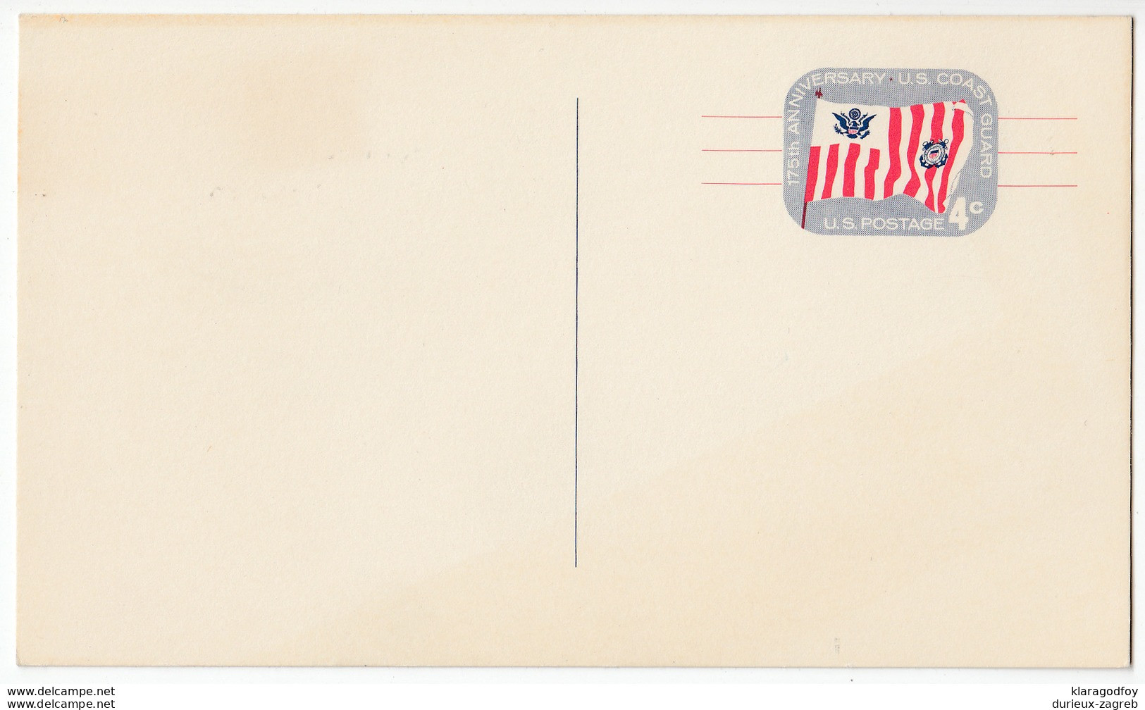 USA Coast Guard 1965 Postal Stationery Postcard Unused Bb170325 - 1961-80