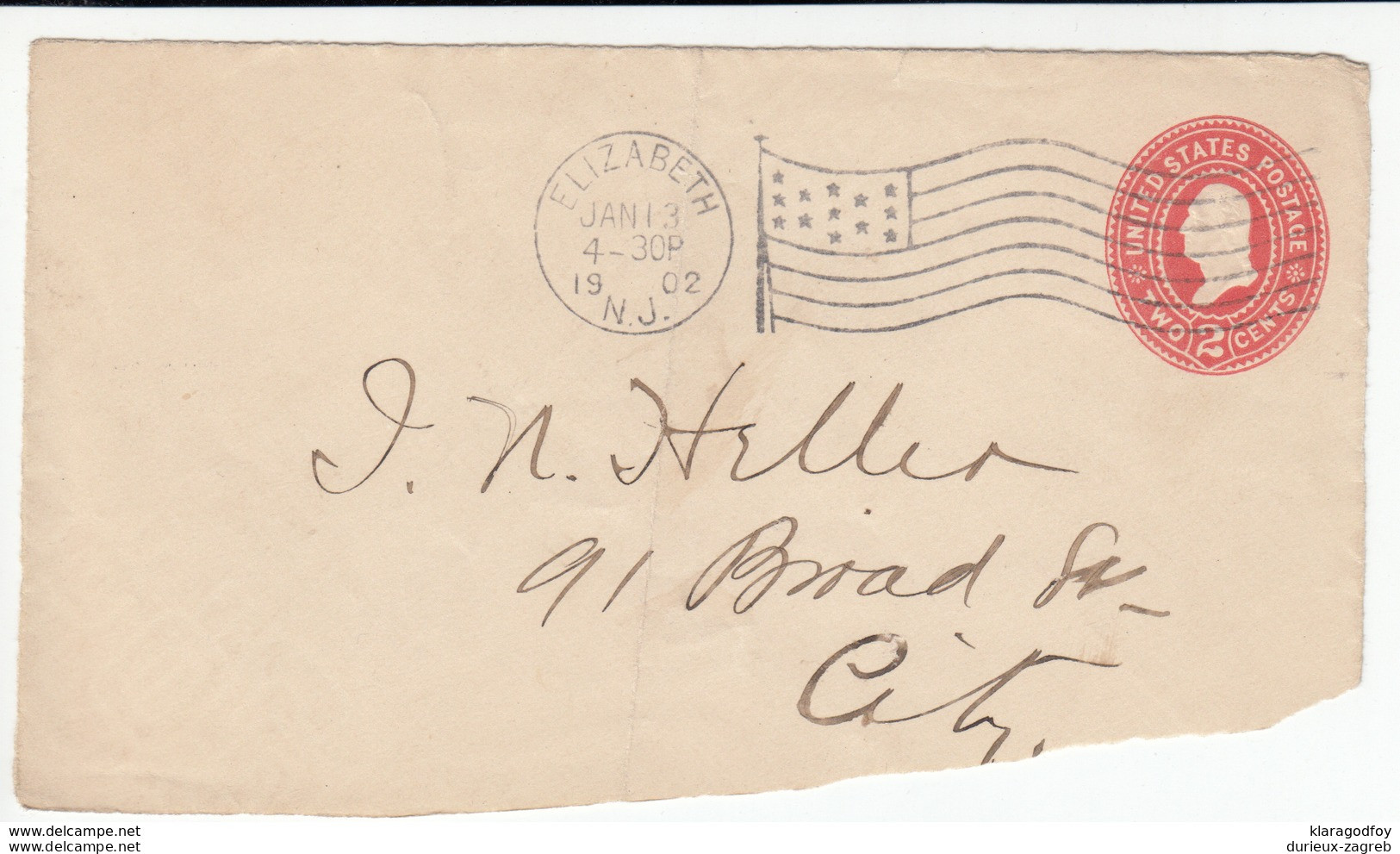USA 2 Postal Stationery Letter Cover Cutouts Travelled 1902 & 1906 Bb161210 - 1901-20