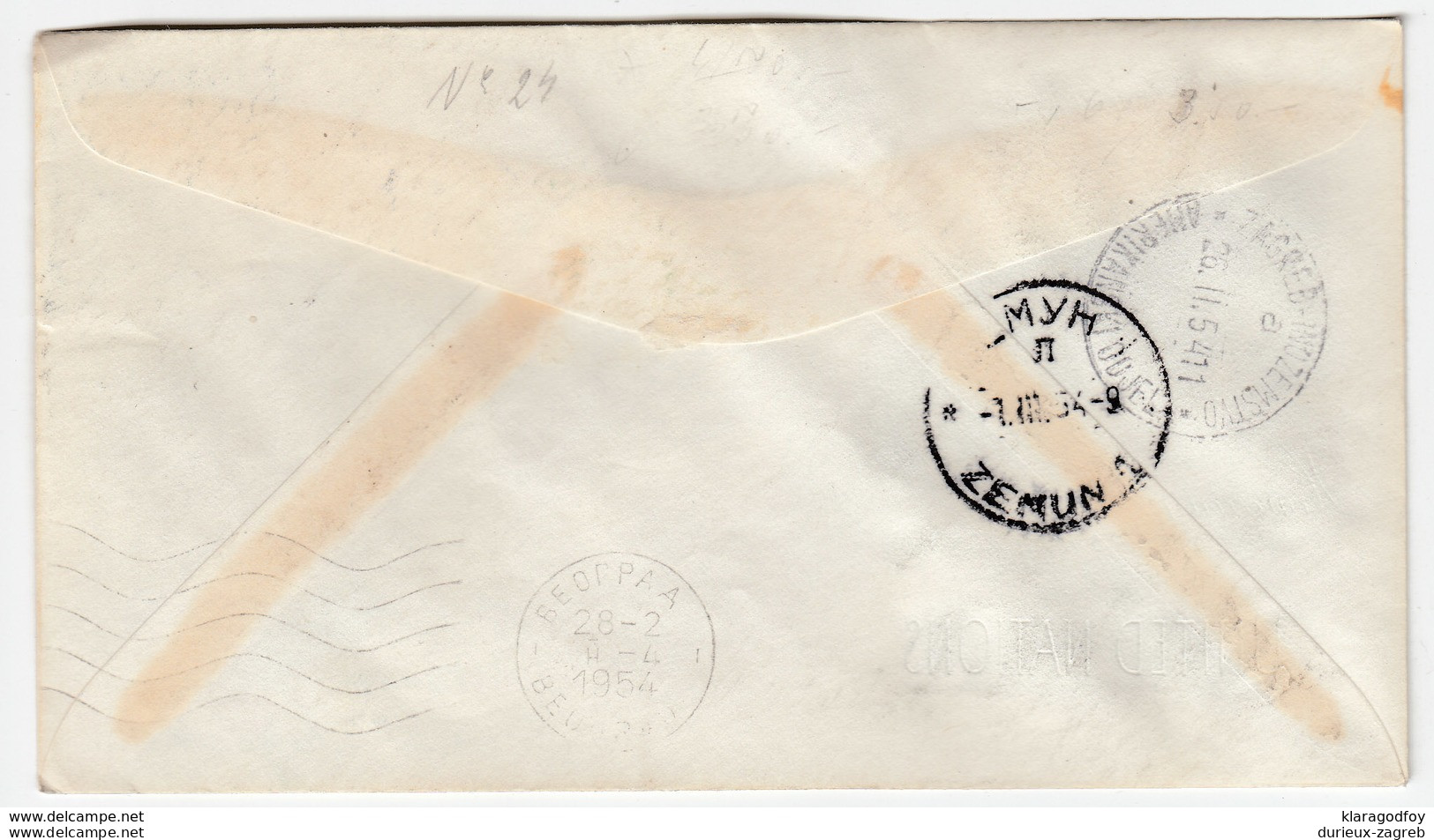 United Nations 12 FDCs travelled 1953-57 New York to Zemun b bb170325