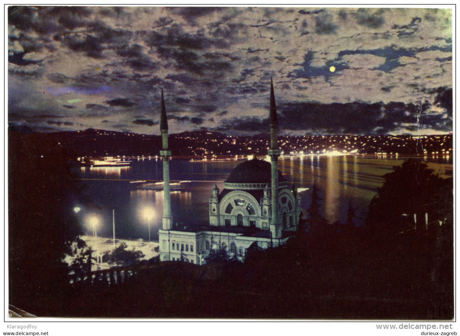 Istanbul Islam Moschees The Mosque Of Dolmabache Old Postcard Travelled 1980 Bb160115 - Islam