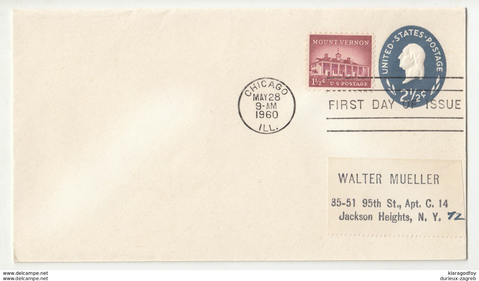 U542, Postal Stationery FDC 1960 B200901 - 1941-60