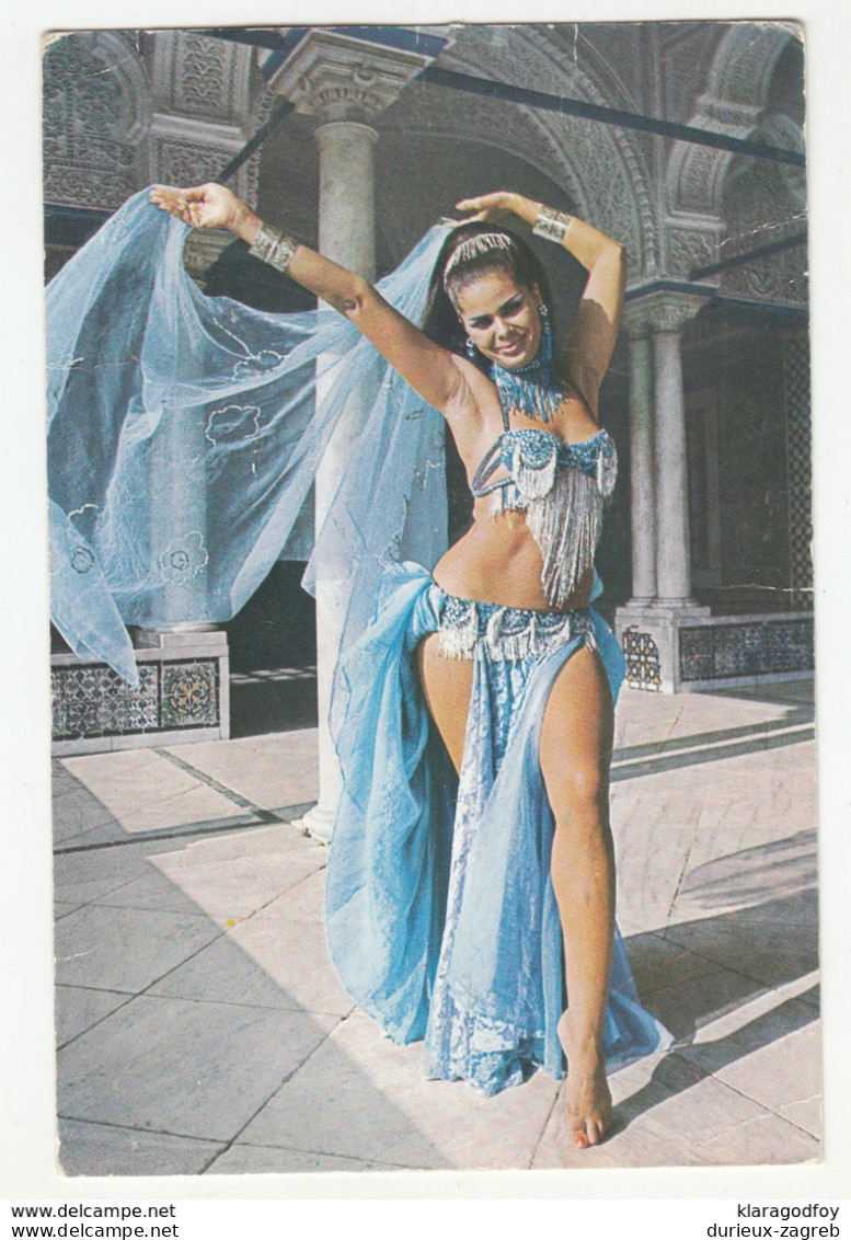 Tunisie Belly Dance - La Danseuse Ahlem Old Postcard Travelled 1980 Sousse To Belgium B190415 - Danse