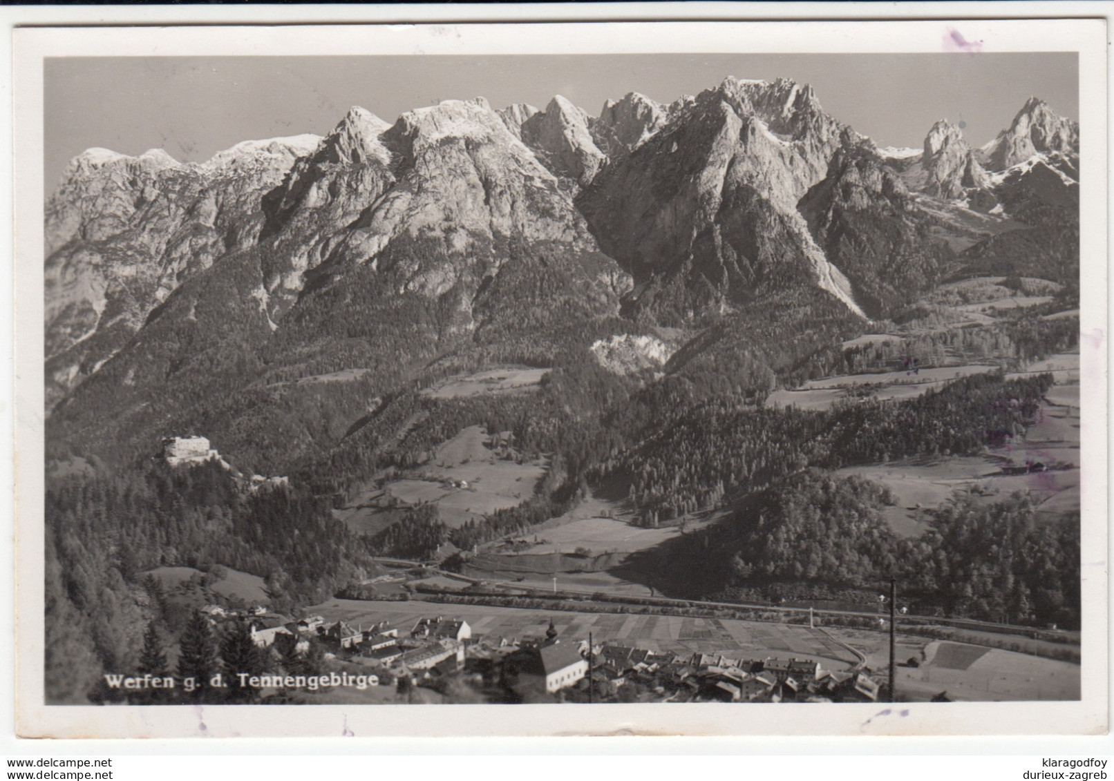 Werfen & Tennengebirge Old Postcard Travelled 1940 Werfen Pmk B170815 - Werfen