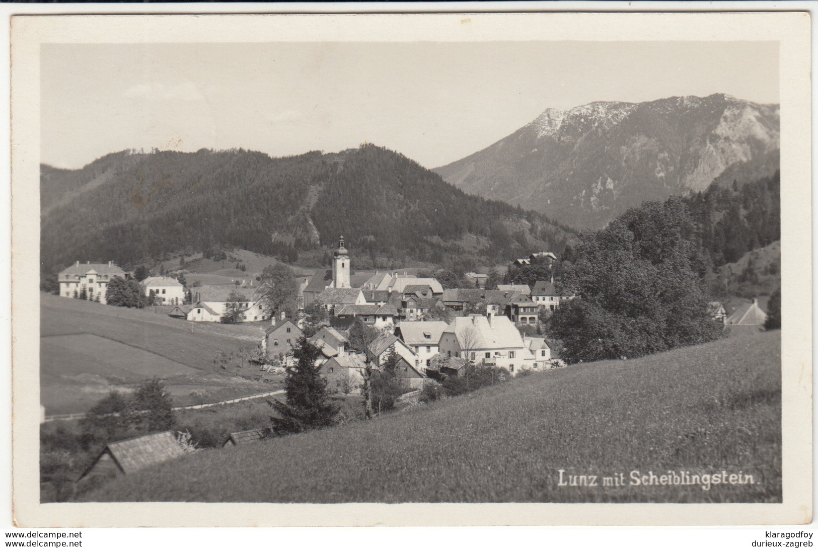 Lunz Mit Scheiblingstein Old Postcard Travelled 1942 Lunz Am See Pmk B170810 - Lunz Am See