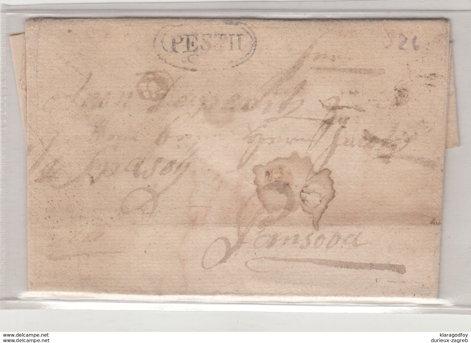 Hungary Prephilately Letter Cover Travelled 1826 Pesth To Pansova B180702 - ...-1867 Vorphilatelie