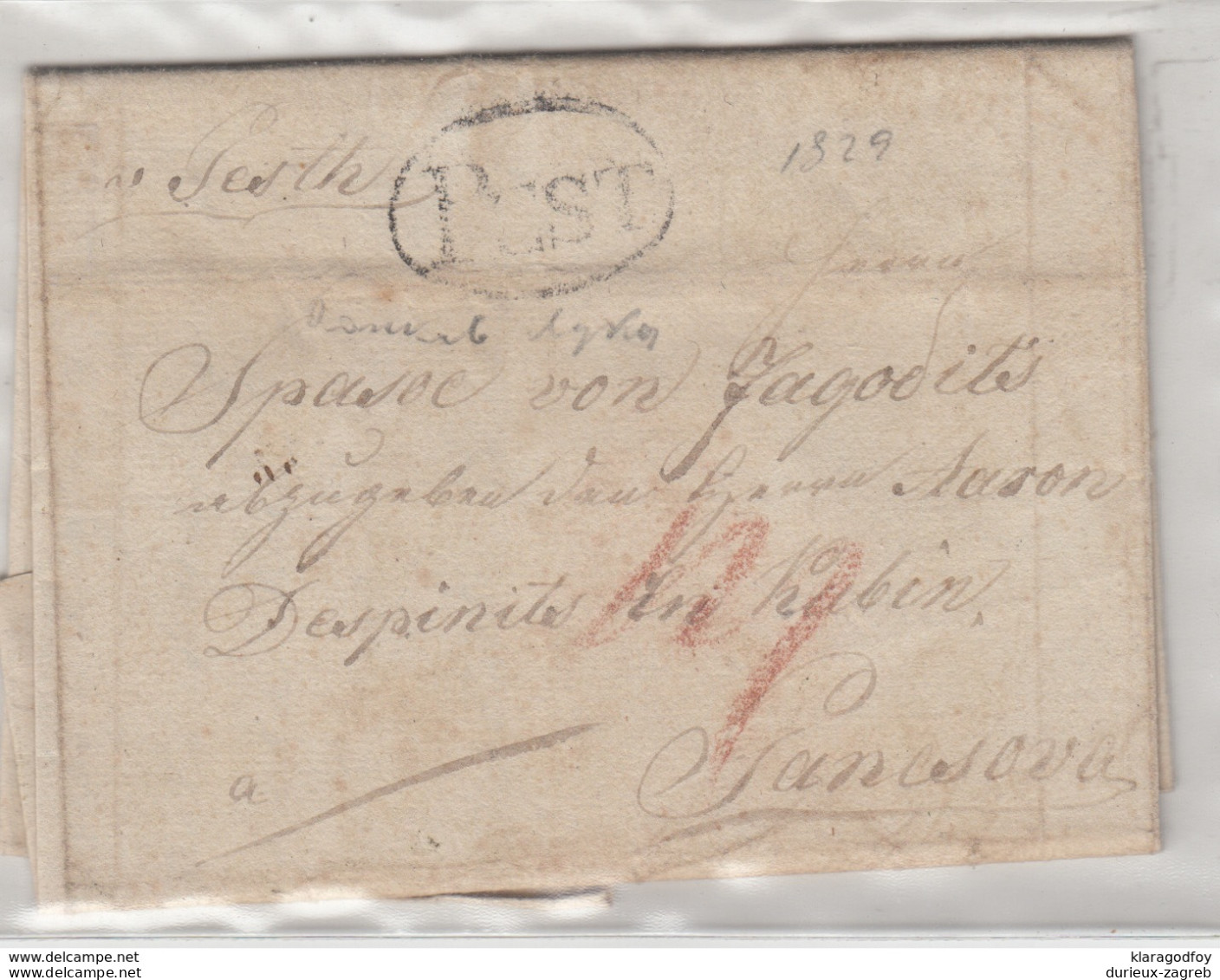 Hungary Prephilately Letter Travelled 1829 Pest To Pancsova B180702 - ...-1867 Prefilatelia