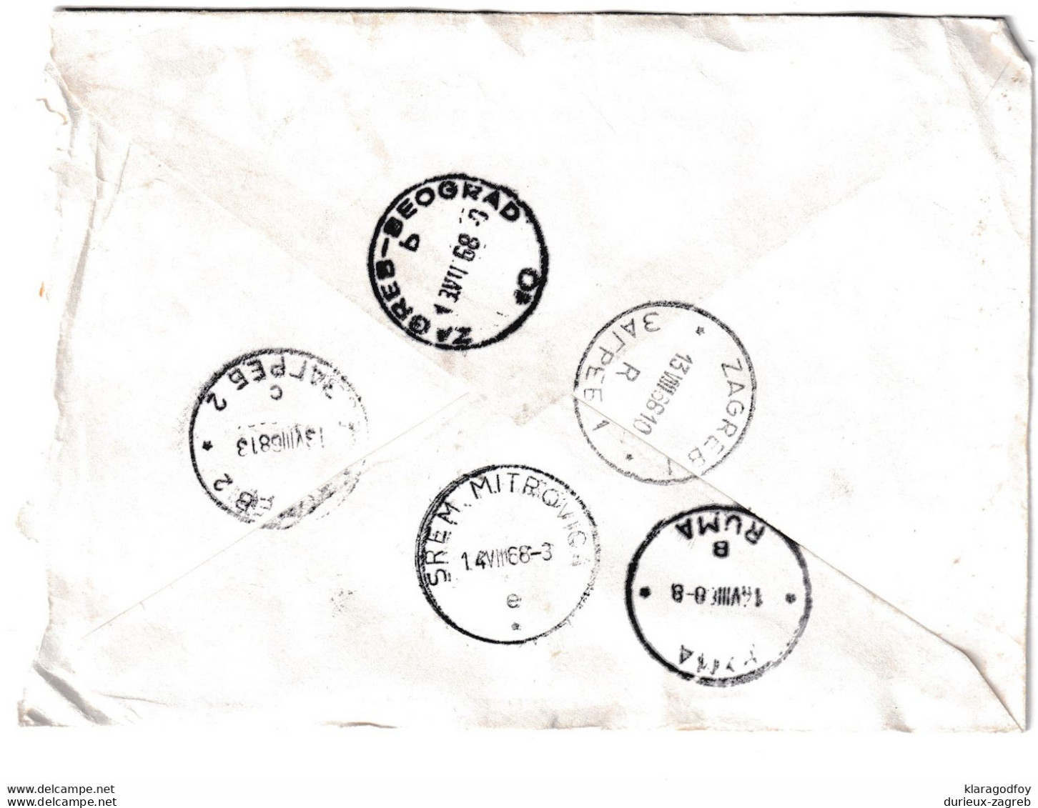 Letter Cover Meter Stamp Expres Posted 1968 Zagreb To Ruma Via Srem. Mitrovica B210401 - Sonstige & Ohne Zuordnung