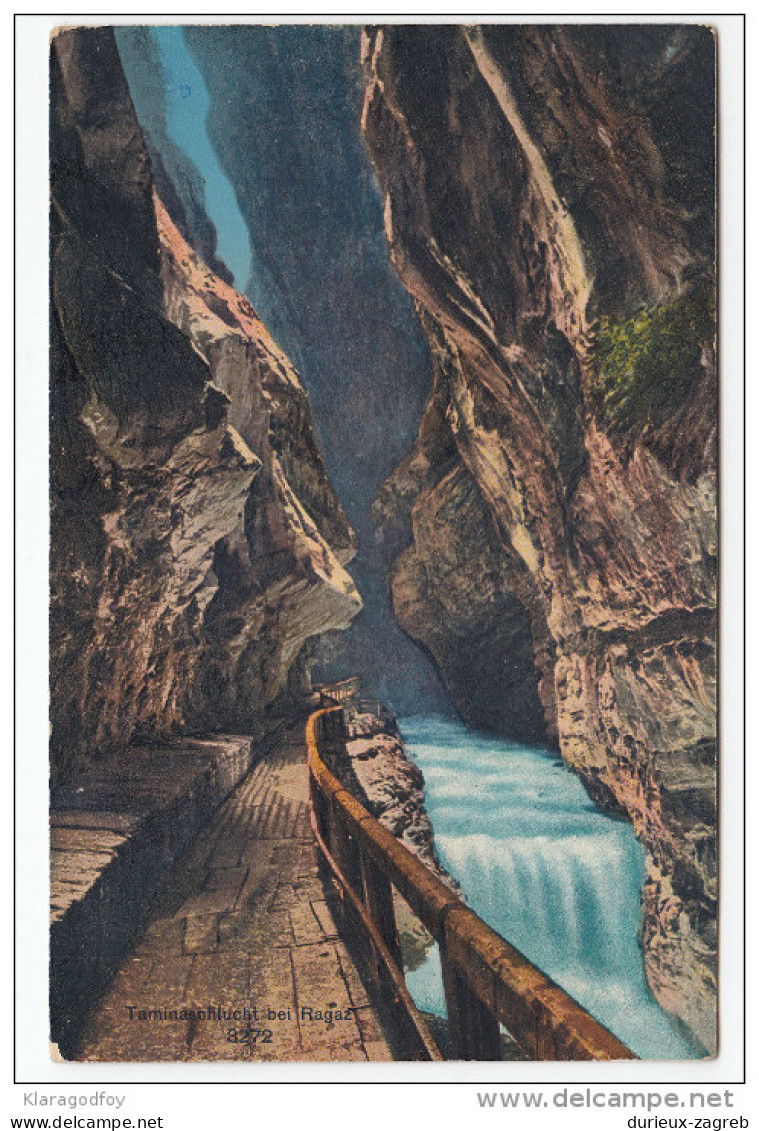 Taminaschlucht Bei Ragaz Old Postcard Travelled 1939 Bb151217 - Saint-Luc