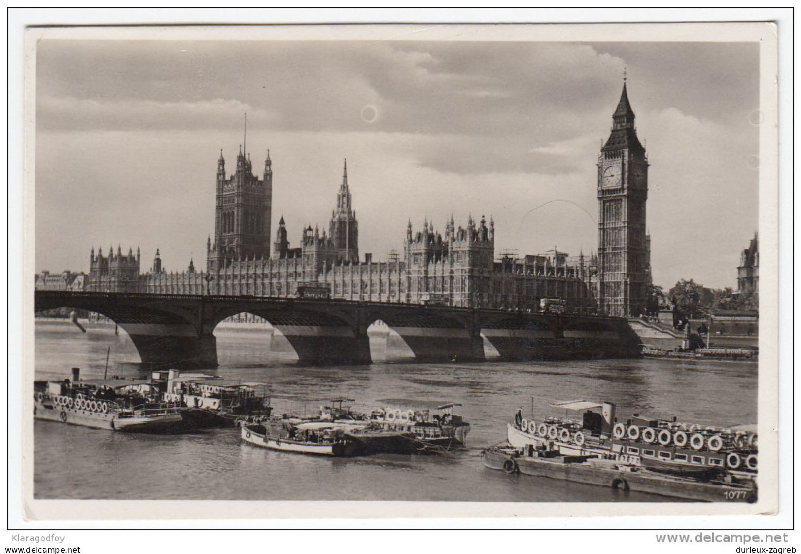 London Ships On River Thames Old Postcard Travelled 1937 To Berlin Bb151217 - River Thames