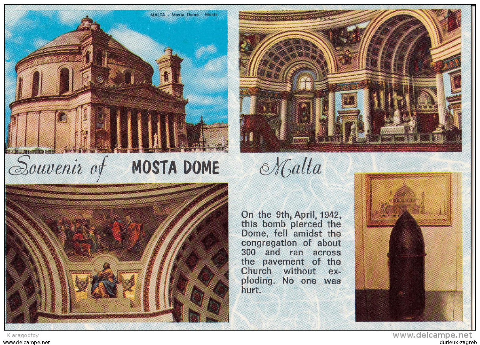 Mosta Dome Old Postcard Not Travelled Bb151029 - Malte