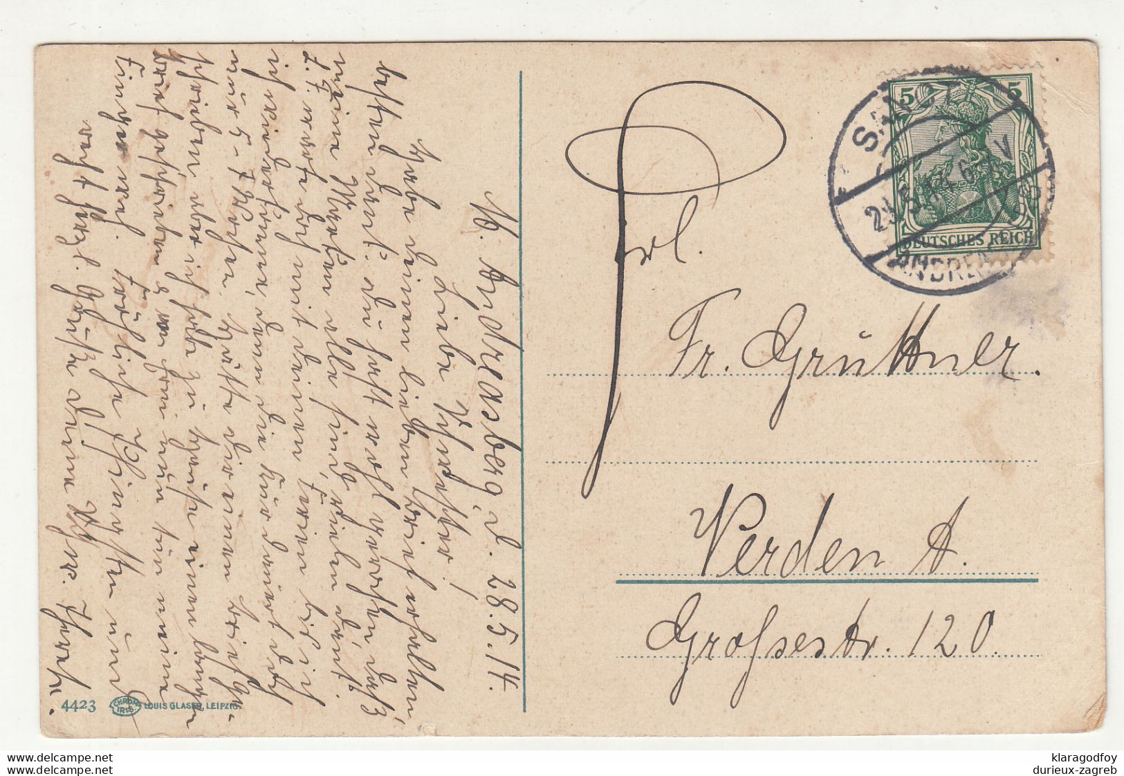 Herzberg Am Harz, Philosophenweg Old Postcard Posted 1914 Sankt Andreasberg Pmk B210610 - Herzberg