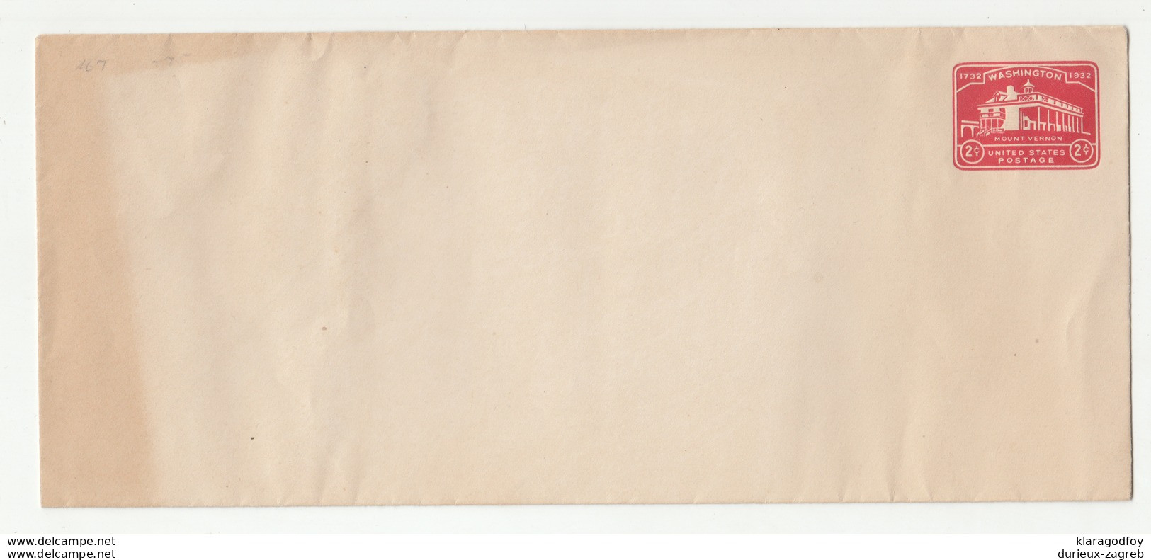 United States 1932 Postal Stationery Letter Cover Unused B200501 - Sonstige & Ohne Zuordnung