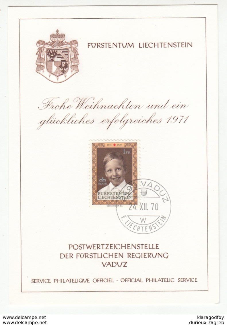 Liechtenstein 1970 Postal Office Christmas Greetings Card B200501 - Cartas & Documentos