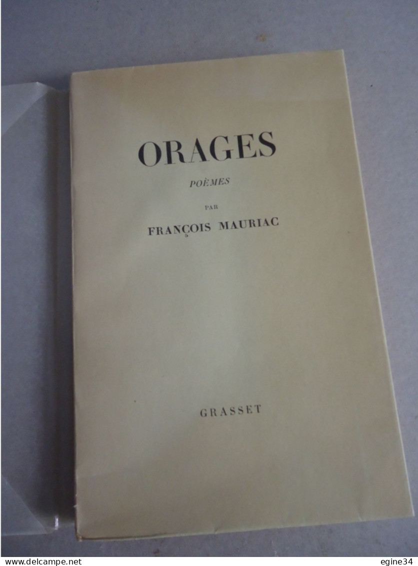 Editions Grasset - François Mauriac  - Orages - Ex.sur Vergé  No 90 - Auteurs Français