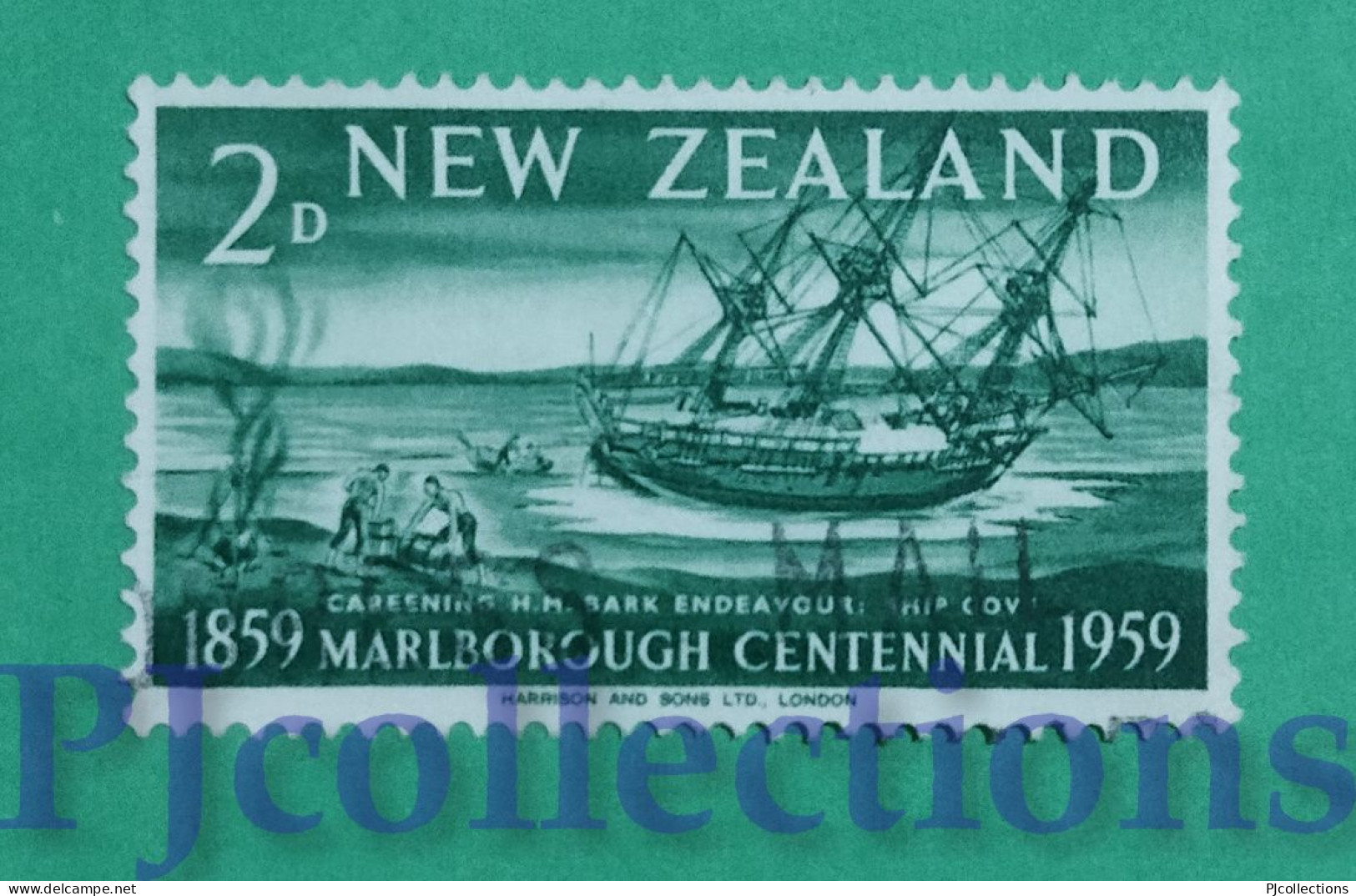 S407 - NUOVA ZELANDA - NEW ZEALAND 1959 MARLBOROUGH CENTENNIAL 2d USATO - USED - Usati