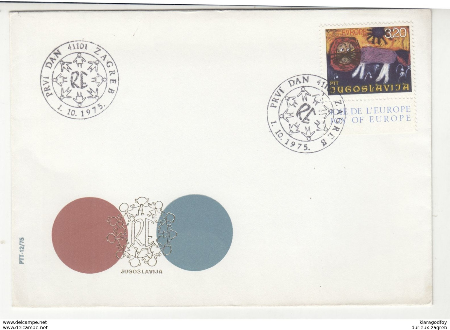 Yugoslavia 1975 Joy Of Europe FDC B200701 - FDC