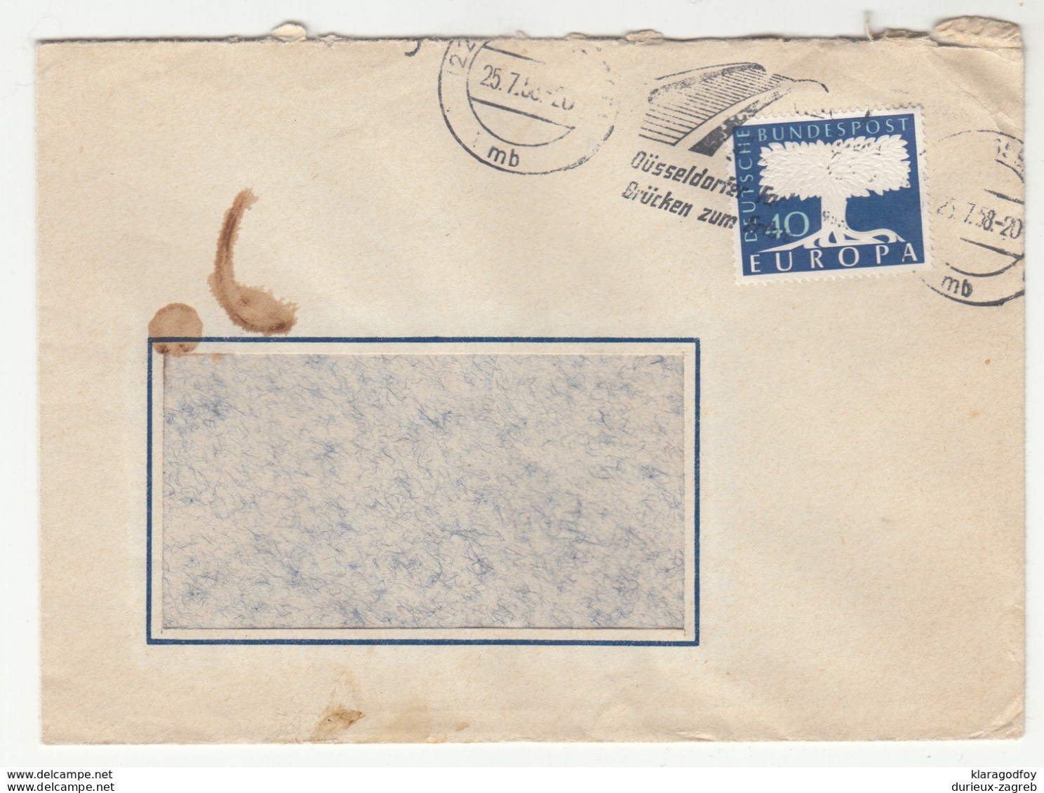 Germany, Europa-CEPT Stamps On Letter Cover Posted 1958 B200405 - 1958