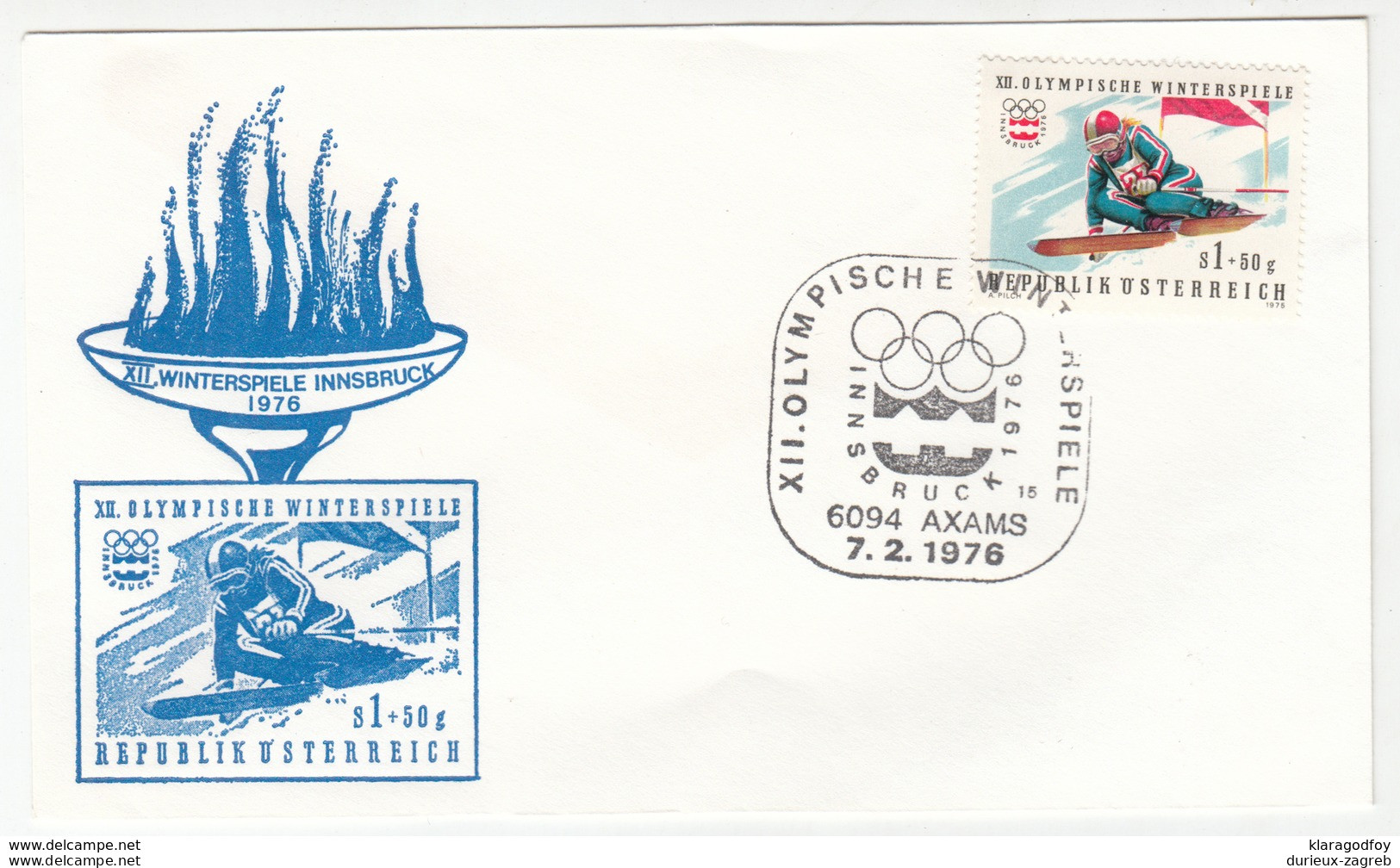 Austria Winter Olympic Games Innsbruck 1976 12 FDCs B200601 - Hiver 1976: Innsbruck