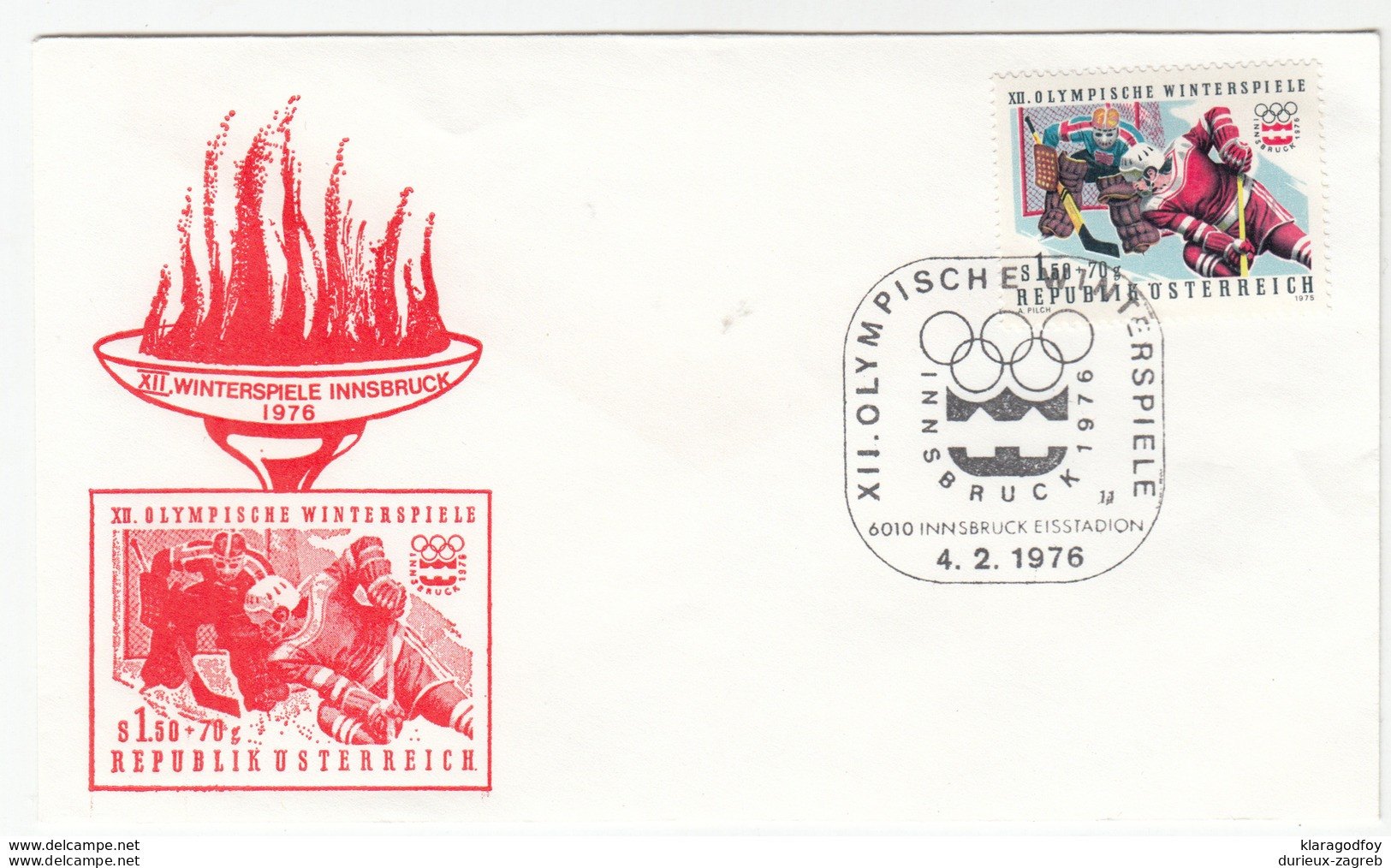 Austria Winter Olympic Games Innsbruck 1976 12 FDCs B200601 - Hiver 1976: Innsbruck