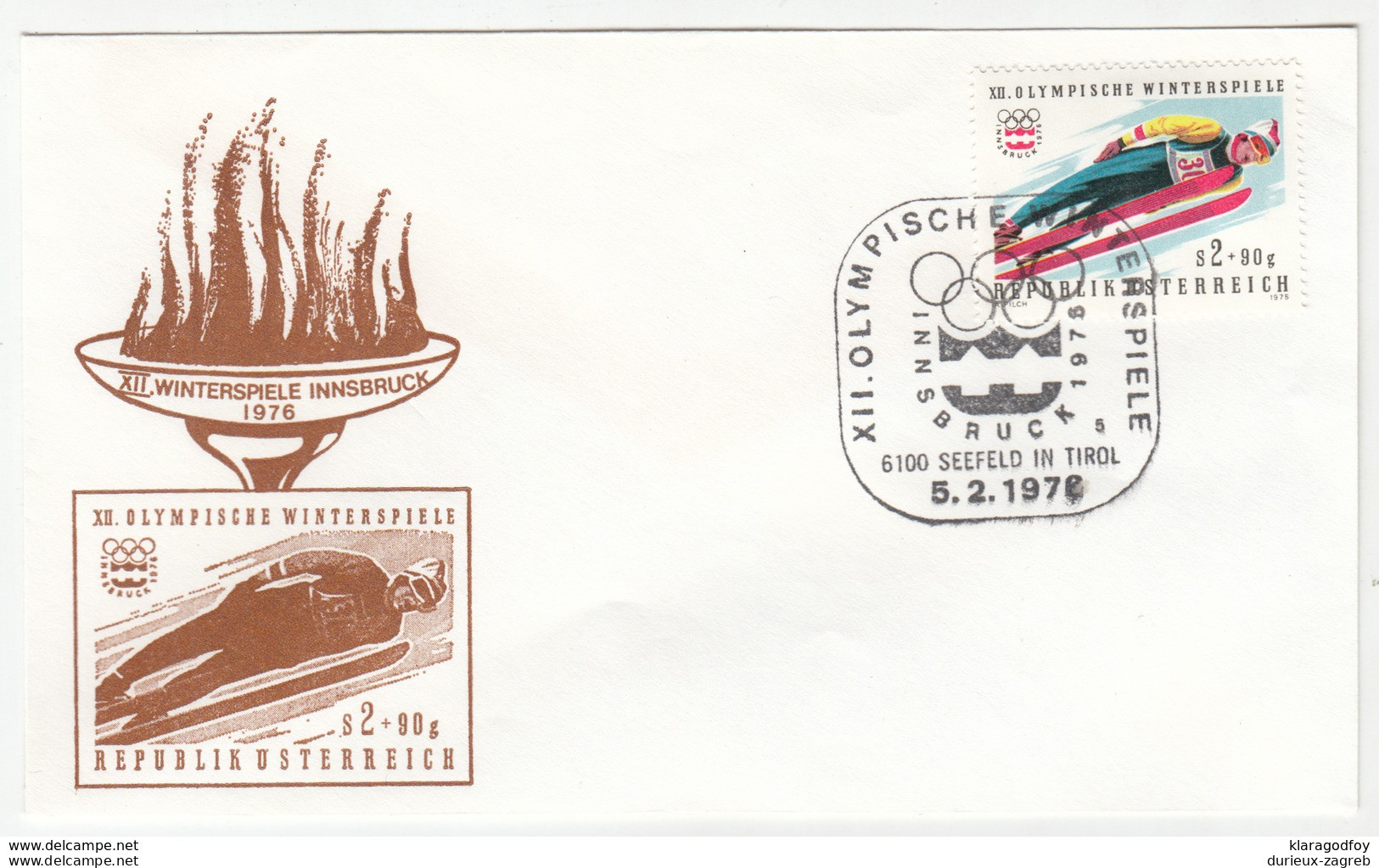 Austria Winter Olympic Games Innsbruck 1976 12 FDCs B200601 - Hiver 1976: Innsbruck