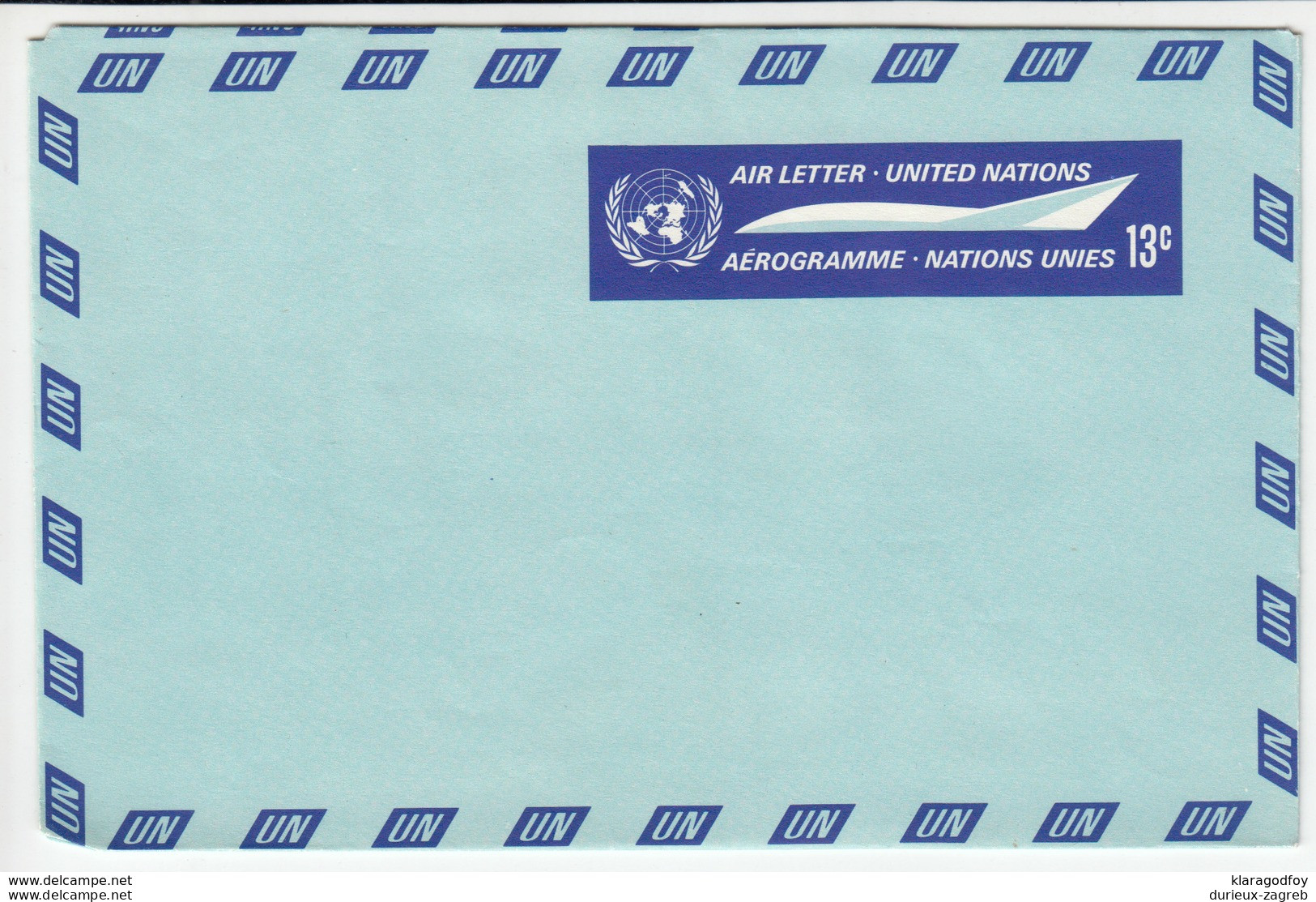 United Nations 13c Aerogramme Unused B170420 - Poste Aérienne