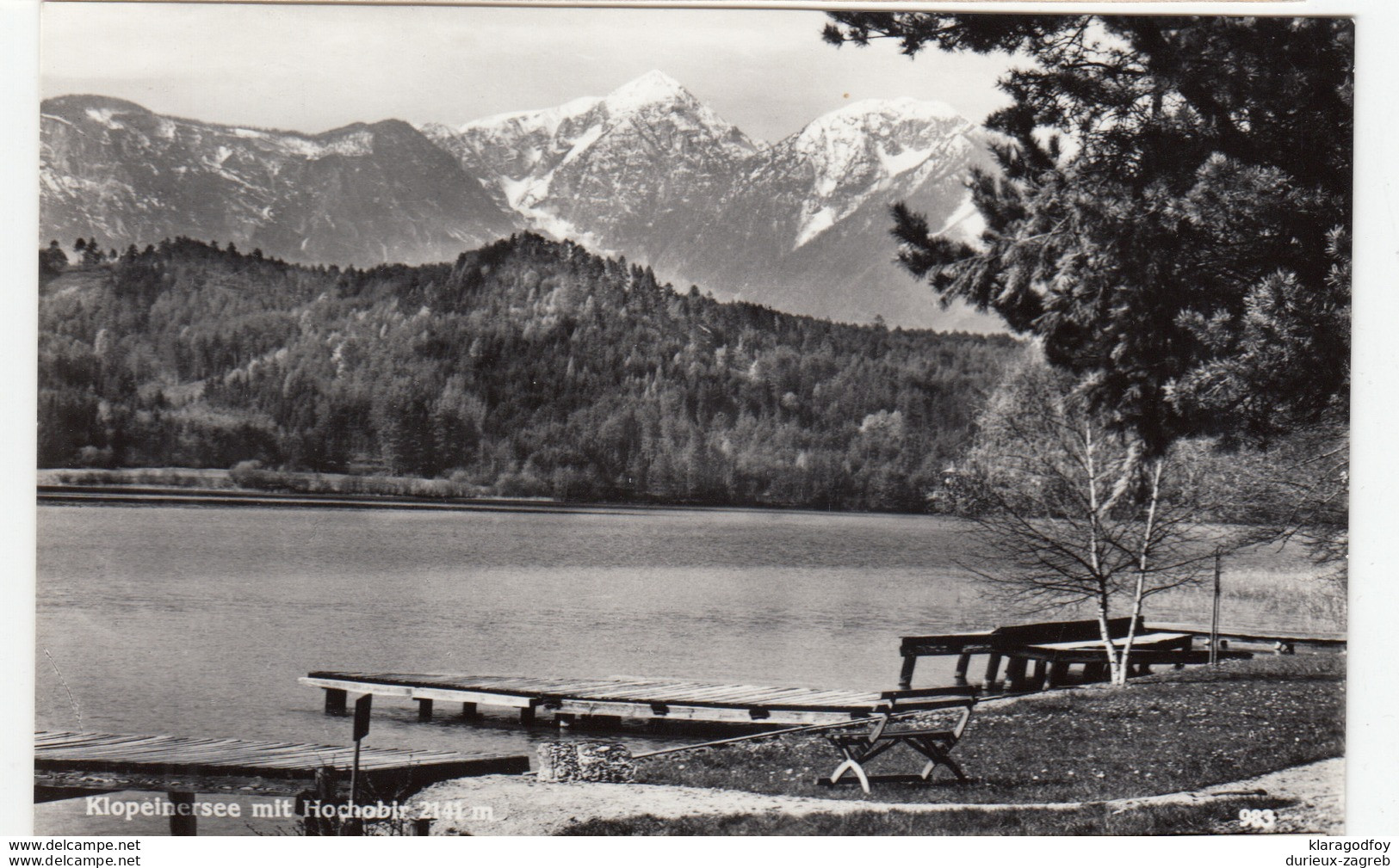 Klopeinersee Mit Hochobir Old Postcard Unused B180122 - Klopeinersee-Orte