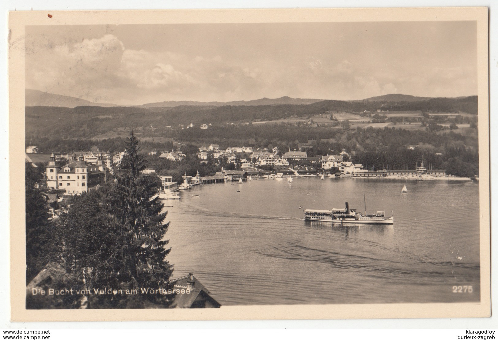 Die Bucht Von Velden Am Wörthersee Old Postcard Travelled 1941 B170915 - Velden