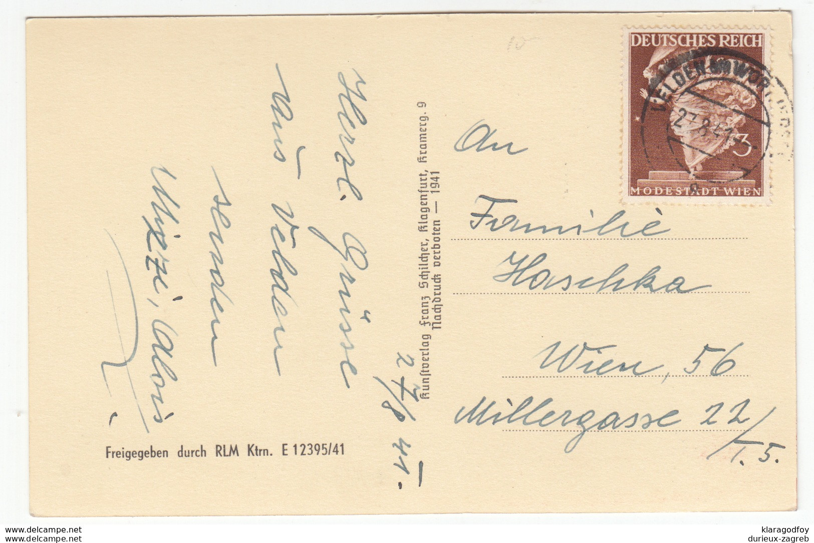 Die Bucht Von Velden Am Wörthersee Old Postcard Travelled 1941 B170915 - Velden