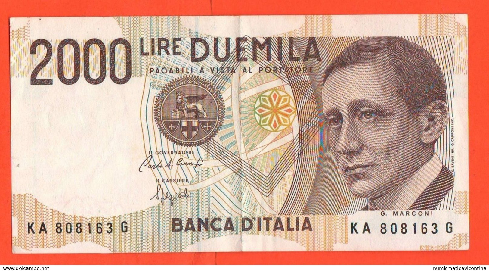 ITALIA 2000 Lire 1990 Marconi Duemila Lire Lire Italie Repubblica Italiana Firme Ciampi Speziali 2.000 - 2000 Lire