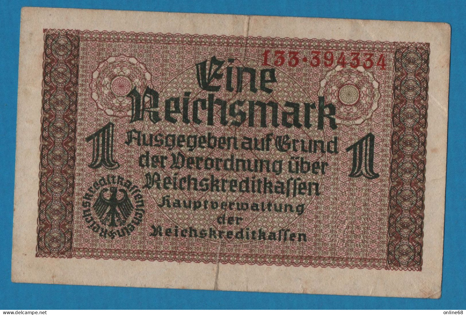 DEUTSCHES REICH 1 REICHSMARK ND # 133.394334 P# R136 Reichskreditkassenschein - Other & Unclassified