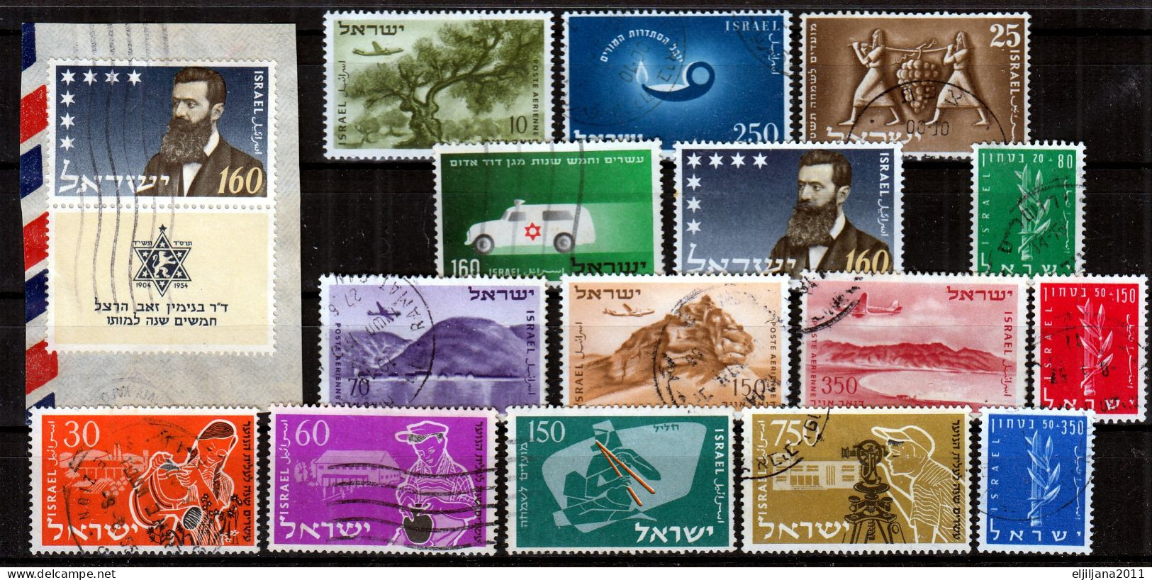 SALE !! 50 % OFF !! ⁕ ISRAEL 1952 - 1956 ⁕ Nice Collection / Lot ⁕ 36v Used & MH - See All Scan - Used Stamps (without Tabs)