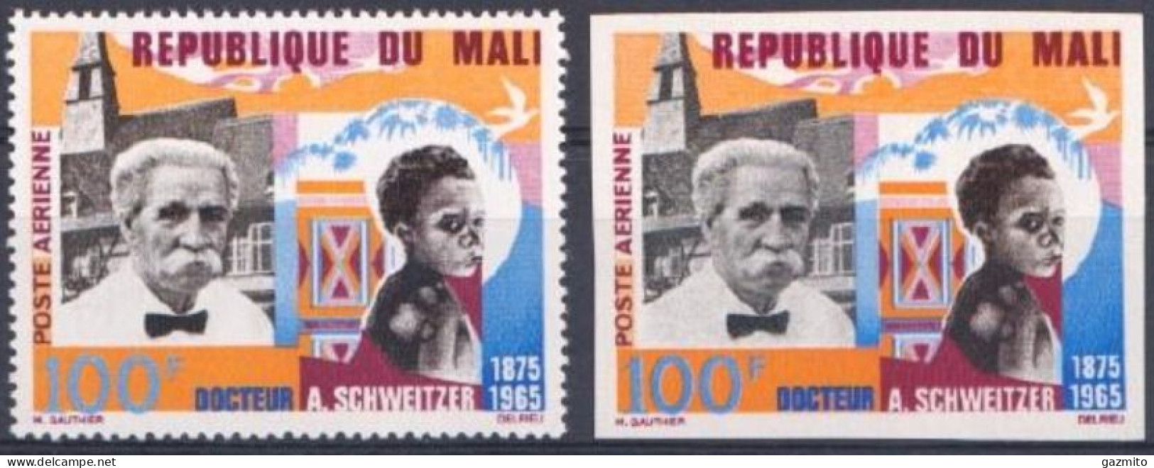 Mali 1965, Doc. A. Schweitzer, 1val+ 1val IMPERFORATED - Albert Schweitzer