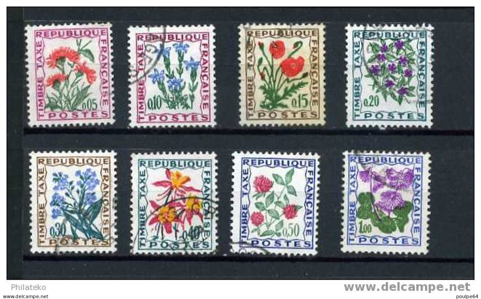 N° 95 à 102 - Fleurs Des Champs - Légende Timbre-Taxe - (8 Timbres) - 1960-.... Afgestempeld