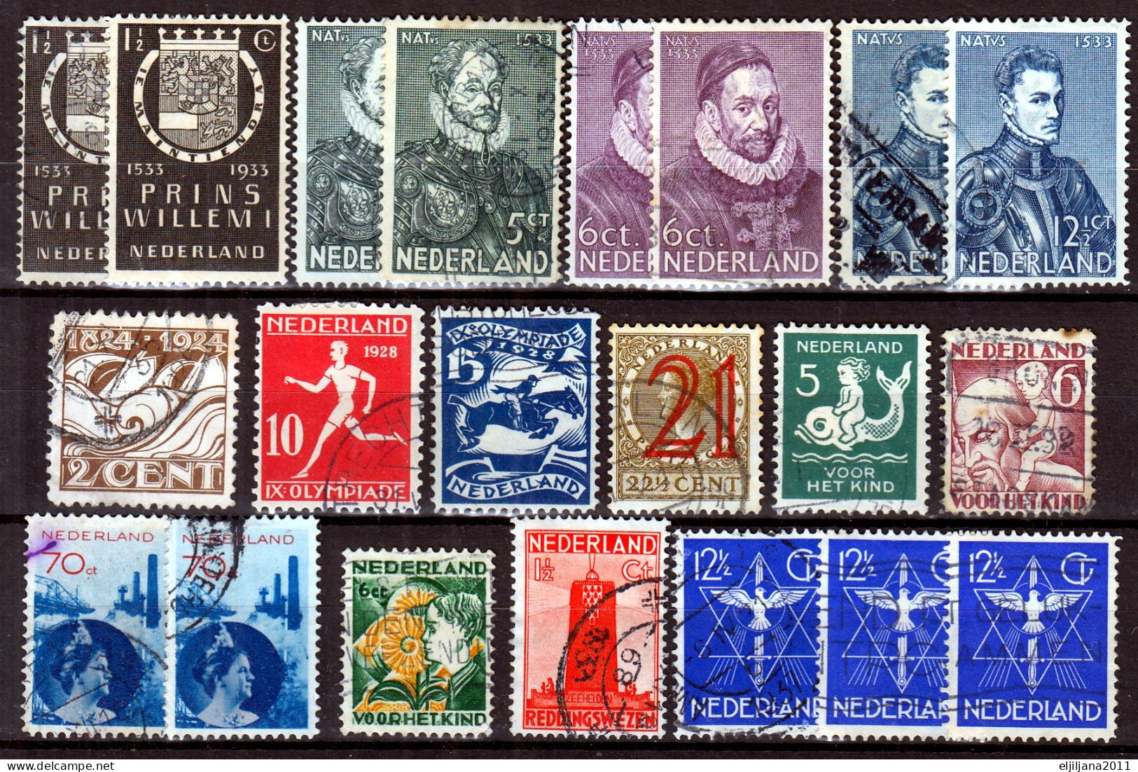 SALE !! 50 % OFF !! ⁕ Netherlands 1924 - 1933 ⁕ Small Collection / Lot ⁕ 21v Used - Colecciones Completas