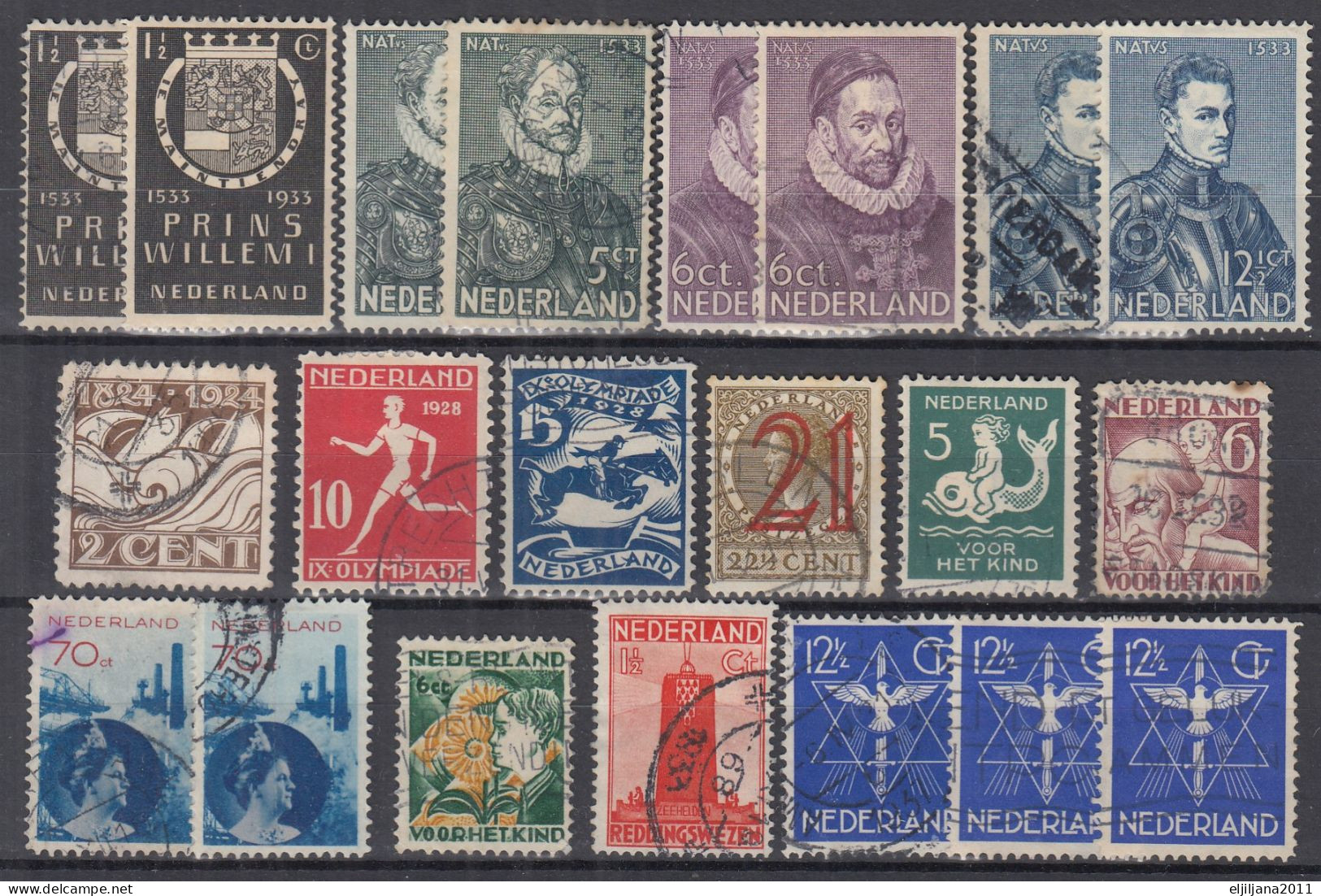 SALE !! 50 % OFF !! ⁕ Netherlands 1924 - 1933 ⁕ Small Collection / Lot ⁕ 21v Used - Collections