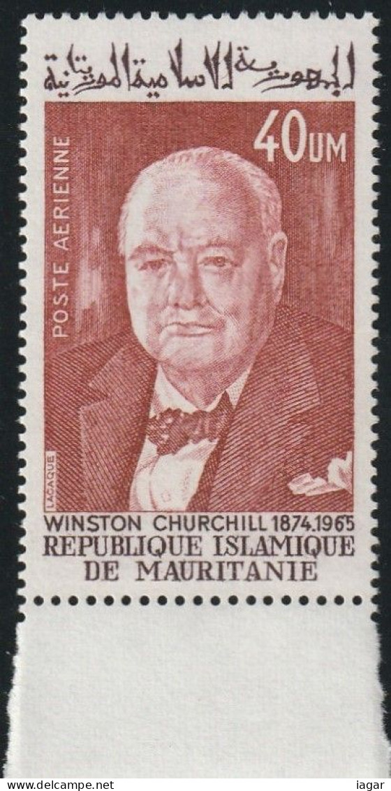 THEMATIC FAMOUS PEOPLE:  WINSTON CHURCHILL. CENTENARY OF THE BIRTH   -    MAURITANIE - Sir Winston Churchill