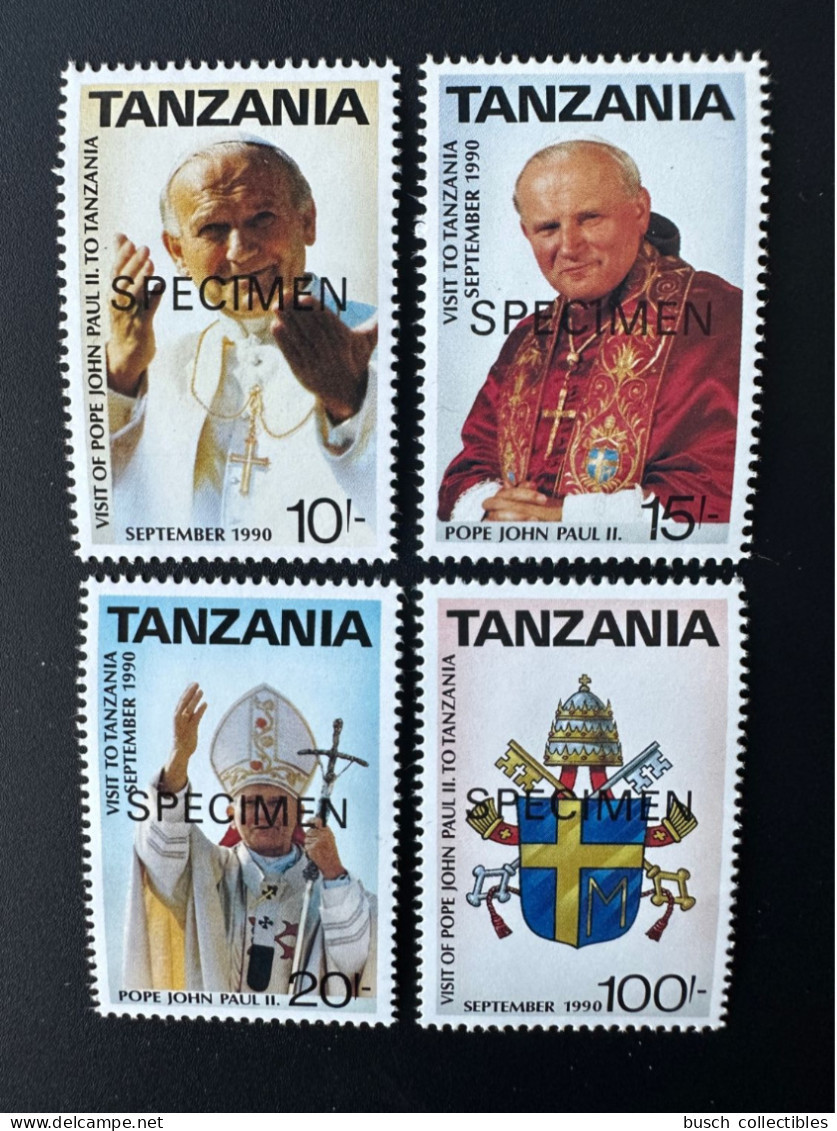 Tanzania 1990 Mi. 694 - 697 SPECIMEN Pape Jean-Paul II Papst Johannes Paul Pope John Paul - Papi