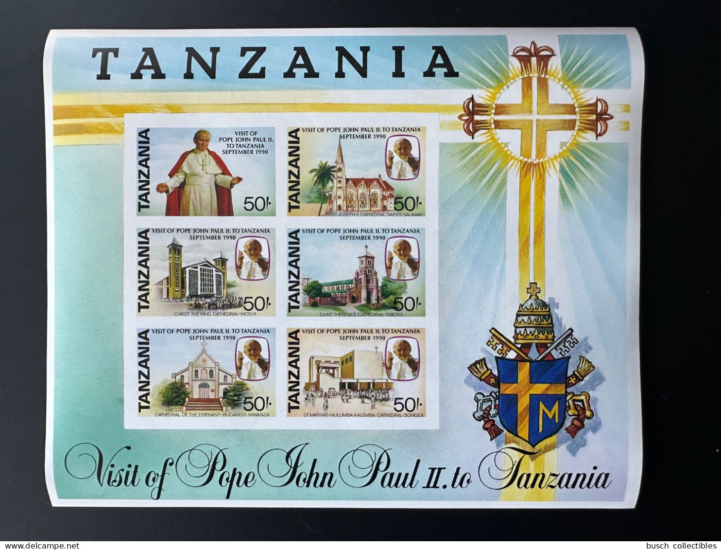 Tanzania 1990 Mi. Bl. 121 IMPERF ND Pape Jean-Paul II Papst Johannes Paul Pope John Paul - Pausen