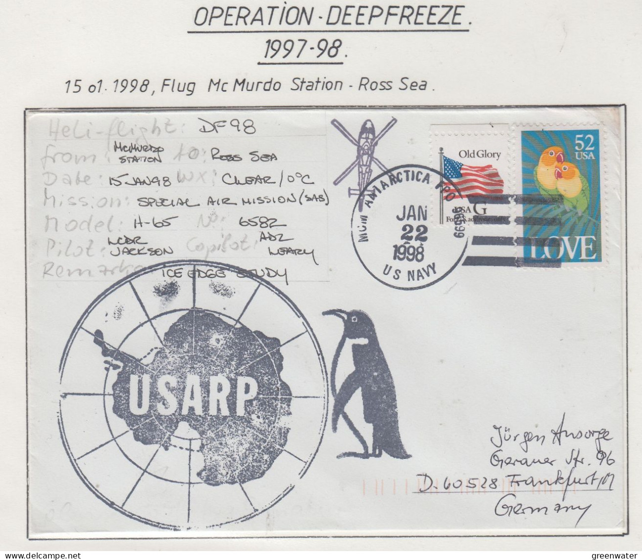 USA Heli Flight From McMurdo To Ross Sea 15 JAN 1998 (OD166) - Vols Polaires