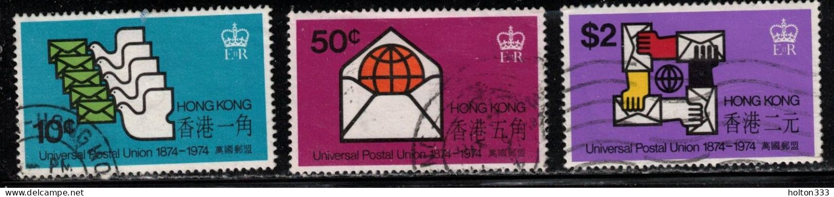 HONG KONG Scott # 299-301 Used - UPU 100th Anniversary - Usati