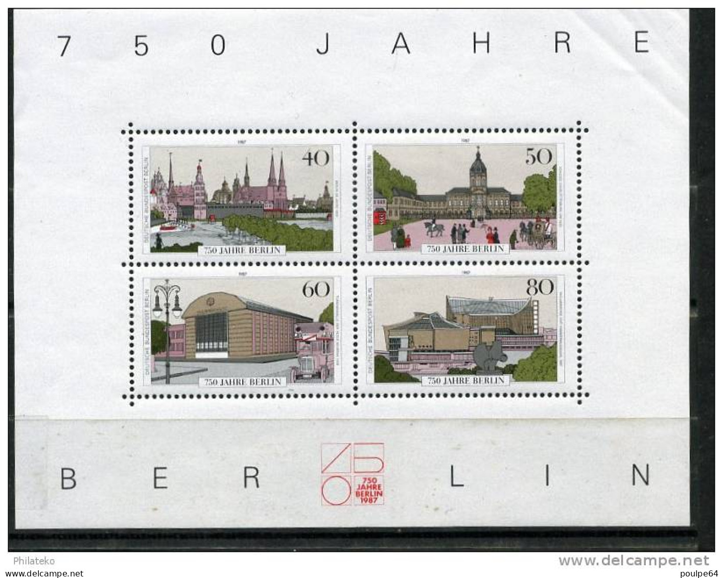 N°8 Bloc Feuillet - Monuments Berlinois - Blocks & Sheetlets