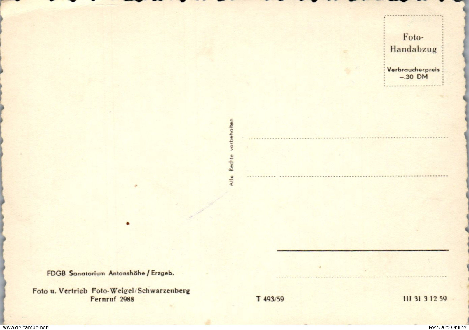 43925 - Deutschland - Breitenbrunn , FDGB Sanatorium Antonshöhe - Nicht Gelaufen  - Breitenbrunn