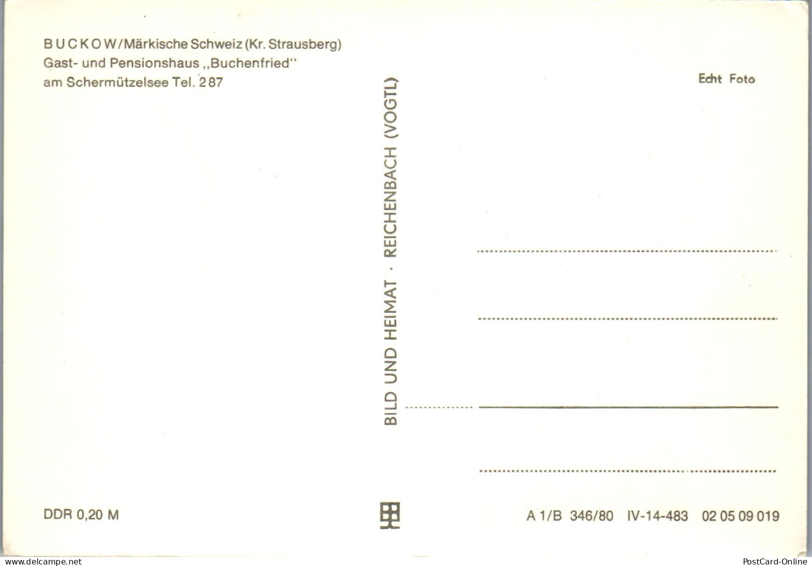 43891 - Deutschland - Buckow , Kr. Strausberg , Gast U. Pensionshaus Buchenfried Am Schermützelsee - Buckow