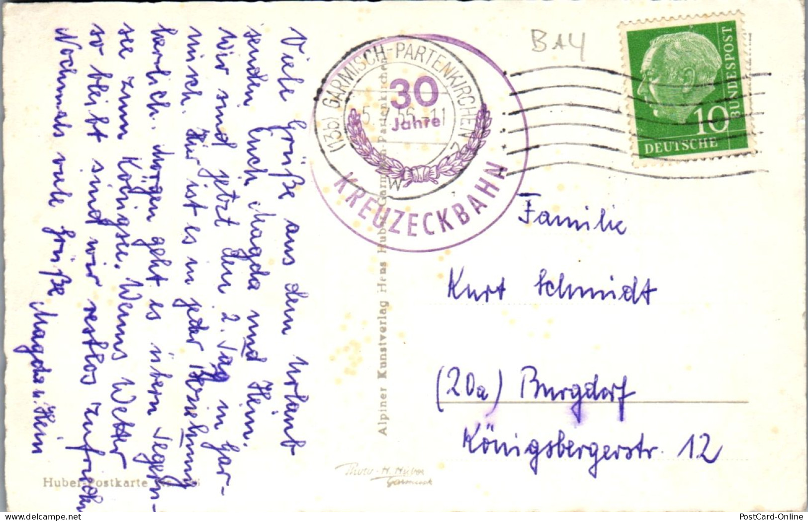43811 - Deutschland - Zugspitze , Mit Höllentalgletscher V. Kreuzeck Aus - Gelaufen 1956 - Zugspitze